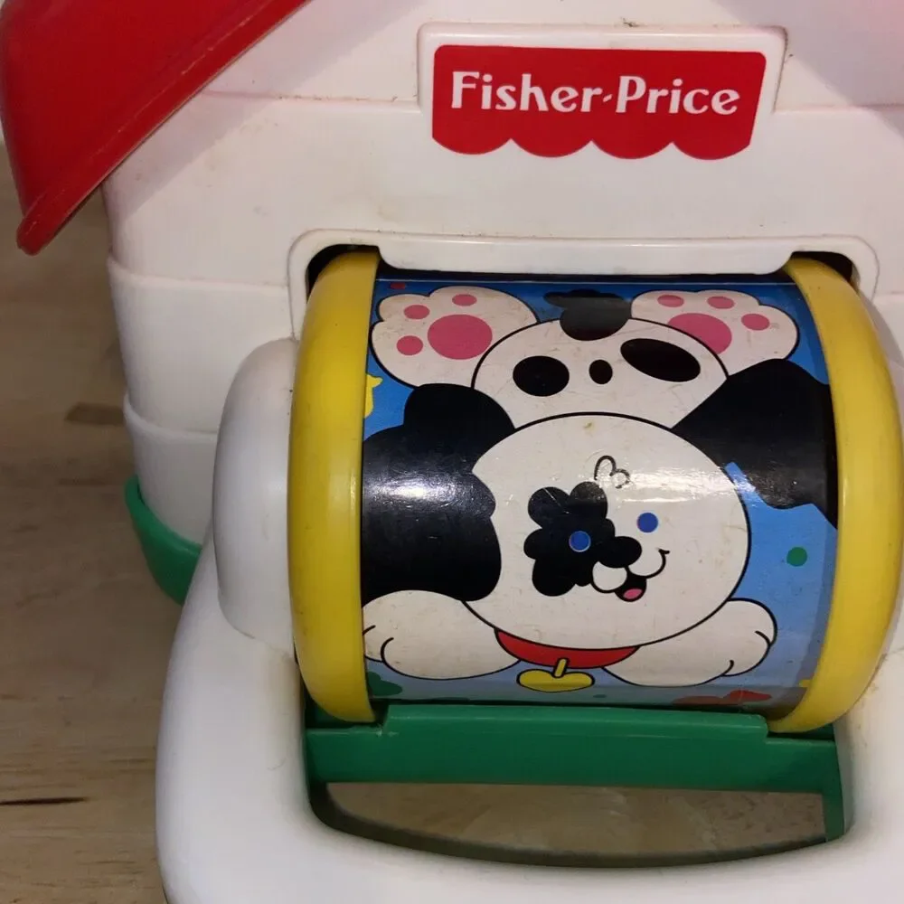 Fisher Price Dog House Pop Up Jack in the Box 1995 Vintage Musical Plastic Toy